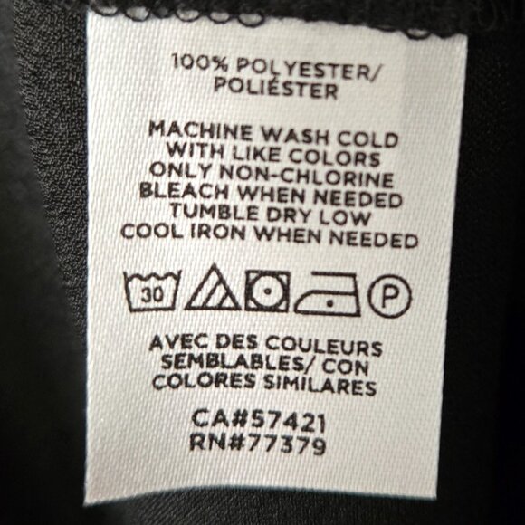 NWT Ann Taylor Satin Top Women's Black Short Sleeve Keyhole Button Back Office M - Picture 5 of 5